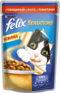 FELIX Sensations консервы для кошек Говядина, Томат (пауч) 85 гр.